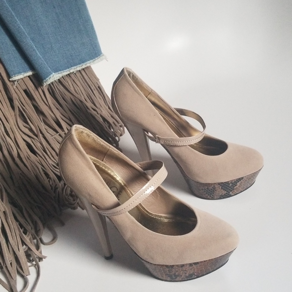 High Heel Snake Platform Pump